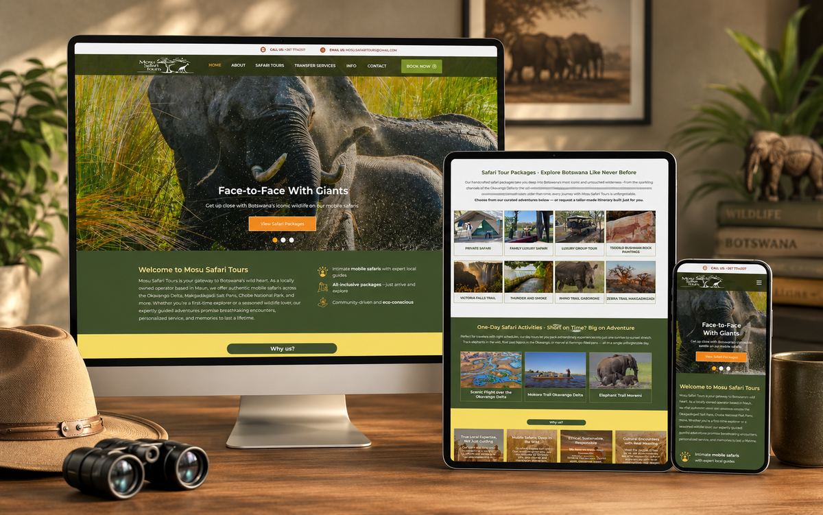 Mosu Safari Tours — Website Design — view 2
