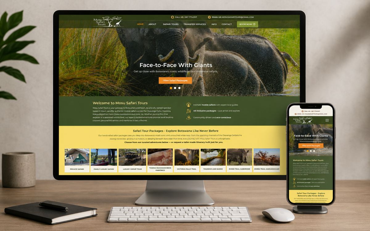 Mosu Safari Tours — Website Design — view 3