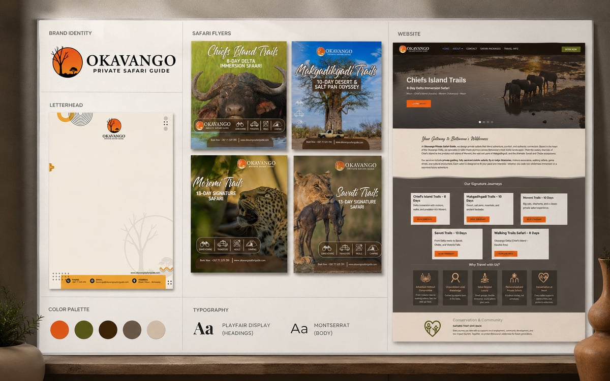 Okavango Private Safari Guide — Website Design — view 6