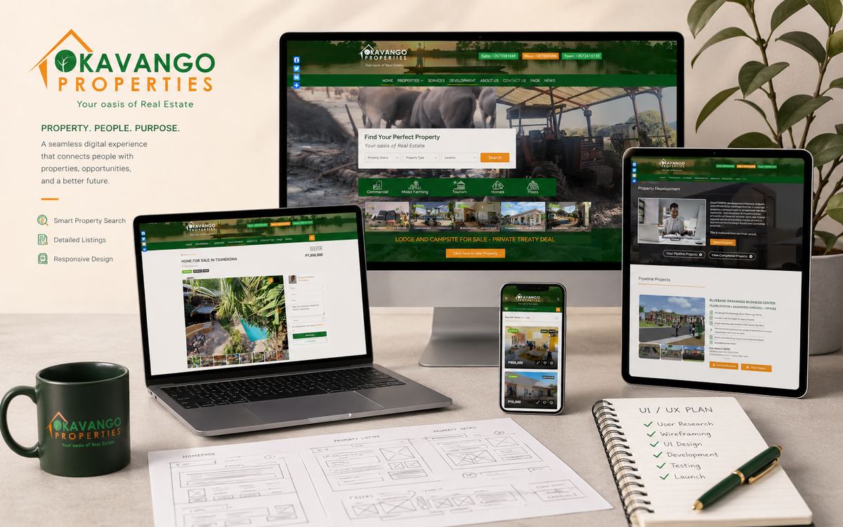 Okavango Properties Website — view 3